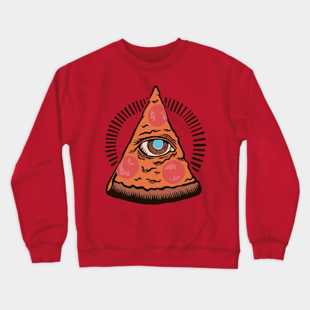 illuminate pizza Crewneck Sweatshirt by BYVIKTOR